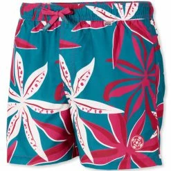 Boardshorts OXBOW O1VILLO FLOWERS PRINT BLUE MAYA 22 Blanc / Bleu / Rose