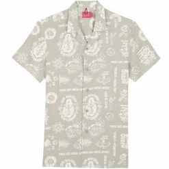 Chemises OXBOW O1JAIZKIBEL SHORT SLEEVES ALLOVER PRINTED SHADOW 22 Vert