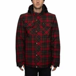 Vestes 686 WOODLAND INSULATED JACKET OXBLOOD PLAID 22 Gris / Rouge