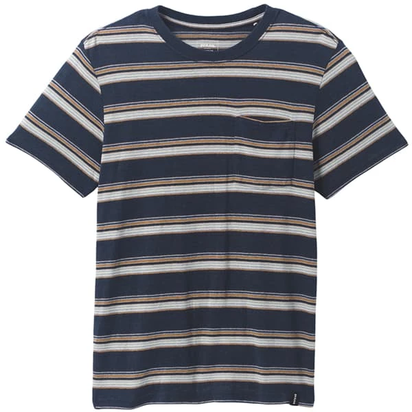 T-shirts PRANA CARDIFF SS POCKET T-SHIRT NAUTICAL STRIPE 22 Bleu / Vert / Orange 3 T-shirts PRANA CARDIFF SS POCKET T-SHIRT NAUTICAL STRIPE 22 Bleu / Vert / Orange