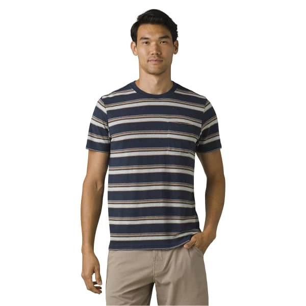 T-shirts PRANA CARDIFF SS POCKET T-SHIRT NAUTICAL STRIPE 22 Bleu / Vert / Orange 4 T-shirts PRANA CARDIFF SS POCKET T-SHIRT NAUTICAL STRIPE 22 Bleu / Vert / Orange – Image 2