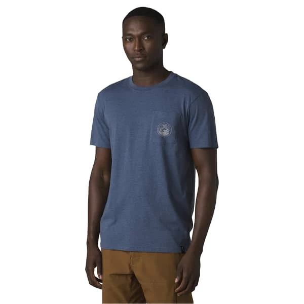 T-shirts PRANA PATCH PRINT T-SHIRT DENIM HEATHER 22 Bleu / Noir 4 T-shirts PRANA PATCH PRINT T-SHIRT DENIM HEATHER 22 Bleu / Noir – Image 2