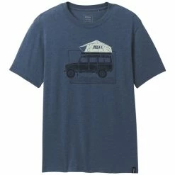 T-shirts PRANA CAMP LIFE JOURNEYMAN DENIM HEATHER 22 Bleu
