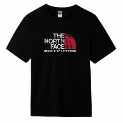 T-shirts THE NORTH FACE M S/S RUST 2 TEE TNF BLACK/BRILLIANT CORAL 22 Noir