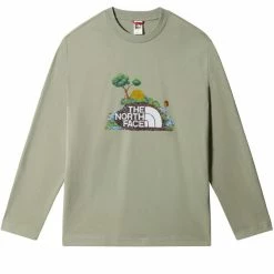 T-shirts THE NORTH FACE M HERITAGE L/S GRAPHIC TEE TNF GREEN 22 Gris / Vert