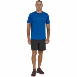 T-shirts PATAGONIA M'S CAP COOL MERINO GRAPHIC SHIRT FITZ ROY FADER: ALPINE BLUE 22 Bleu -Vêtements casual Homme Soldes Boutique 9 105686 44590 fzal 04