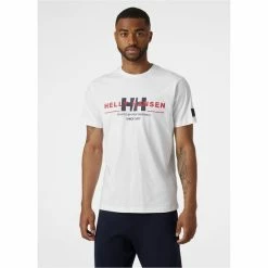 T-shirts HELLY HANSEN RWB GRAPHIC T-SHIRT WHITE 22 Blanc / Noir / Rouge -Vêtements casual Homme Soldes Boutique 9 106062 rwb graphic t shirt white 53763 001 03