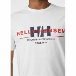 T-shirts HELLY HANSEN RWB GRAPHIC T-SHIRT WHITE 22 Blanc / Noir / Rouge -Vêtements casual Homme Soldes Boutique 9 106062 rwb graphic t shirt white 53763 001 05
