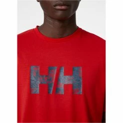 T-shirts HELLY HANSEN SKOG RECYCLED GRAPHIC T-SHIRT ALERT RED 22 Rouge -Vêtements casual Homme Soldes Boutique 9 106065 skog recycled graphic t shirt alert red 63082 222 05