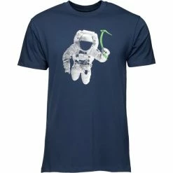 T-shirts BLACK DIAMOND M SPACESHOT SS TEE INK BLUE 23 Bleu / Blanc / Vert