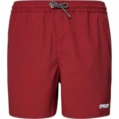 Boardshorts OAKLEY SEERSUCKER 16" BEACH SHORT IRON RED 22 Rouge