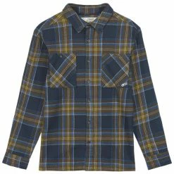 Chemises PICTURE RELOWA SHIRT PLAID DARK BLUE 23 Bleu / Marron