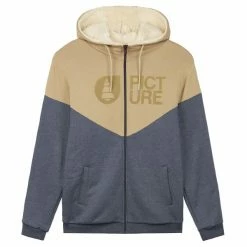 Sweatshirts PICTURE BASEMENT PLUSH ZIP HOODIE DARK BLUE MELANGE 23 Bleu / Marron