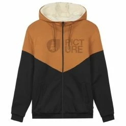 Sweatshirts PICTURE BASEMENT PLUSH ZIP HOODIE BLACK 23 Marron / Noir