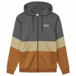 Sweatshirts PICTURE KLOB ZIP HOODIE DARK GREY MELANGE 23 Gris / Beige / Orange