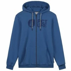 Sweatshirts PICTURE BASEMENT FLOCK ZIP HOODIE COBALT 23 Bleu