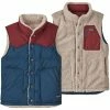 Vestes PATAGONIA M'S REVERSIBLE BIVY DOWN VEST TIDEPOOL BLUE 23 Bleu / Beige