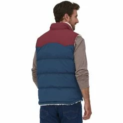 Vestes PATAGONIA M'S REVERSIBLE BIVY DOWN VEST TIDEPOOL BLUE 23 Bleu / Beige -Vêtements casual Homme Soldes Boutique 9 110630 m s reversible bivy down vest tidepool blue 27588 tidb 03