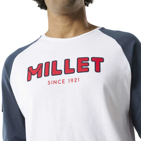 T-shirts MILLET HERITAGE TS LS M WHITE/SAPHIR 23 Blanc / Bleu 4 T-shirts MILLET HERITAGE TS LS M WHITE/SAPHIR 23 Blanc / Bleu – Image 2