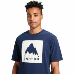T-shirts BURTON CLASSIC MOUNTAIN HIGH SS DRESS BLUE 23 Bleu / Blanc -Vêtements casual Homme Soldes Boutique 9 114110 classic mountain high ss dress blue 20377106 400 04