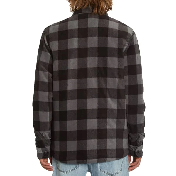 Chemises VOLCOM BOWERED FLEECE LS PEWTER 23 Gris / Noir 7 Chemises VOLCOM BOWERED FLEECE LS PEWTER 23 Gris / Noir – Image 5