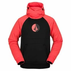 Sweatshirts VOLCOM HYDRO RIDING HOODIE ORANGE SHOCK Noir / Rouge