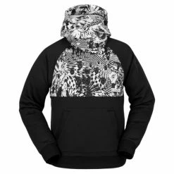 Sweatshirts VOLCOM HYDRO RIDING HOODIE BLACK WHITE 23 Blanc / Noir
