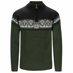 Pulls DALE OF NORWAY MORITZ M SWEATER DARKGREEN SMOKE DARKCHARCOAL 23 Vert / Bleu