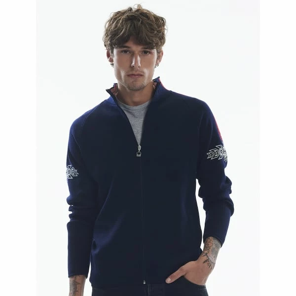 Pulls DALE OF NORWAY SPIRIT M JACKET NAVY OFFWHITE RASPBERRY Bleu 4 Pulls DALE OF NORWAY SPIRIT M JACKET NAVY OFFWHITE RASPBERRY Bleu – Image 2