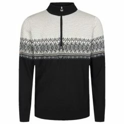 Pulls DALE OF NORWAY HOVDEN M SWEATER BLACK LIGHTCHARCOAL SMOKE 23 Blanc / Noir