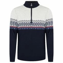 Pulls DALE OF NORWAY HOVDEN M SWEATER NAVY BLUESHADOW INDIGO 23 Bleu / Blanc