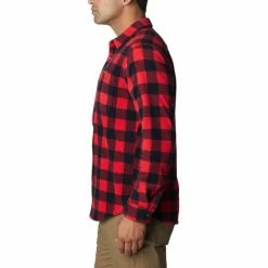 Chemises COLUMBIA FLARE GUN FLEECE OVER SHIRT MOUNTAIN RED CHECK 23 Rouge / Noir -Vêtements casual Homme Soldes Boutique 9 116896 1866624 613 03