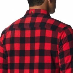 Chemises COLUMBIA FLARE GUN FLEECE OVER SHIRT MOUNTAIN RED CHECK 23 Rouge / Noir -Vêtements casual Homme Soldes Boutique 9 116896 1866624 613 05