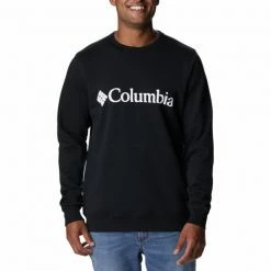 Sweatshirts COLUMBIA LOGO FLEECE CREW BLACK WHITE CHECK 23 Noir