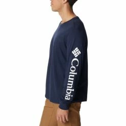 T-shirts COLUMBIA CSC BASIC LOGO LS SLEEVE COLLEGIATE NAVY 23 Bleu -Vêtements casual Homme Soldes Boutique 9 117209 2013561 465 03