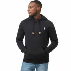 Sweatshirts TENTREE TREEFLEECE GOLDEN SPRUCE HOODIE METEORITE BLACK/WHITE EMB 23 Noir