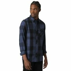 Chemises FOX VOYD 2.0 FLANNEL DEEP COBALT 23 Bleu / Noir
