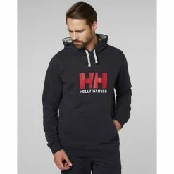 Sweatshirts HELLY HANSEN LOGO HOODIE NAVY 23 Bleu -Vêtements casual Homme Soldes Boutique 9 38127 logo hoodie navy 33977 597 03