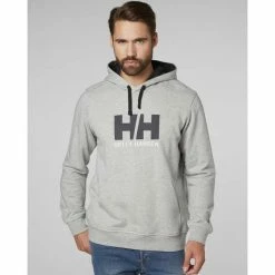 Sweatshirts HELLY HANSEN LOGO HOODIE GREY MELANGED 23 Gris -Vêtements casual Homme Soldes Boutique 9 38128 logo hoodie grey melanged 33977 949 03