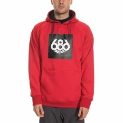 Sweatshirts 686 MNS KNOCKOUT BOND FLC PULLOVR RED 20 Rouge