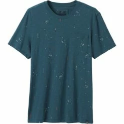 T-shirts PRANA AUXI CREW - SLIM ATLANTIC FISH 20 Bleu
