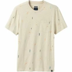 T-shirts PRANA AUXI CREW - SLIM STONE FISH 20 Beige