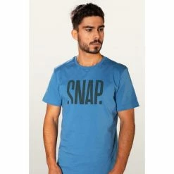 T-shirts SNAP LOGO T-SHIRT STEEL BLUE 22 Bleu -Vêtements casual Homme Soldes Boutique 9 73455 logo t shirt steel blue mt0004 010 03