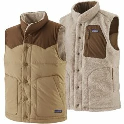 Vestes PATAGONIA M'S REVERSIBLE BIVY DOWN VEST CLASSIC TAN 23 Marron / Beige