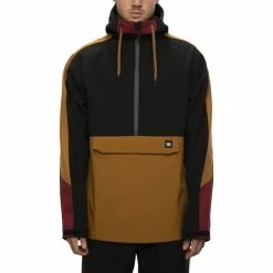 Vestes 686 MENS WATERPROOF ANORAK GOLDEN BROWN CLRBLK 21 Marron / Noir