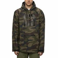 Vestes 686 MENS WATERPROOF HOODY DARK CAMO 21 Marron / Vert