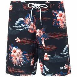 Boardshorts OAKLEY TROPICAL BLOOM 18 BOARDSHORT BLACK HAWAI 21 Noir / Orange