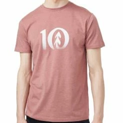 T-shirts TENTREE M FADE TEN T-SHIRT BURLWOOD PINK HEATHER 21 Rose