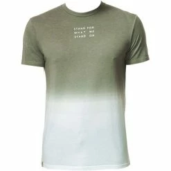 T-shirts TENTREE M DIP DYE T-SHIRT AGAVE GREEN DIP DYE 21 Vert / Blanc
