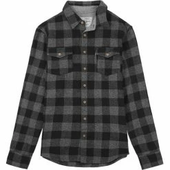 Chemises PICTURE HILLSBORO SHIRT BLACK/GREY 23 Noir / Gris
